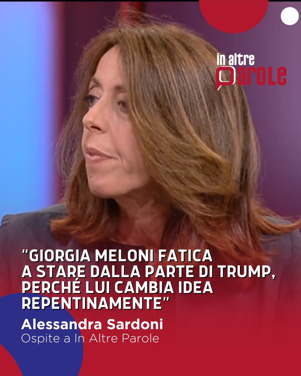 Alessandra Sardoni sul rapporto tra Trump e Meloni a #inaltreparole 

#la7 #massimogramellini #inaltreparolela7 #trump #meloni #musk #donald #elon #tesla #elonmusk #donaldtrump #usa