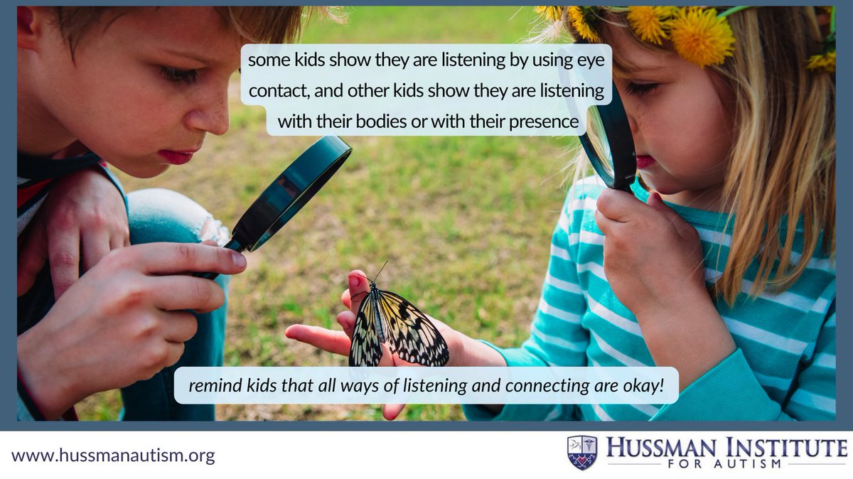 Listening, connecting, and playing do not require eye contact!