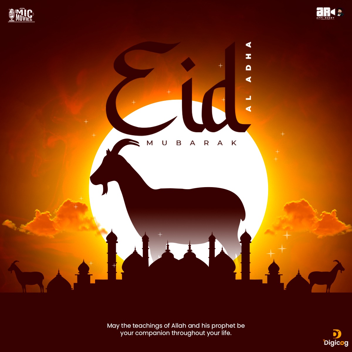 On this blessed occasion of #Bakrid, I wish you and your loved ones abundant joy, peace, and prosperity. May Allah's blessings bring happiness to your life, and may success always find its way to you. #EidMubarak!

#eidaladha #happybakrid #micmovies #appireddyproductions