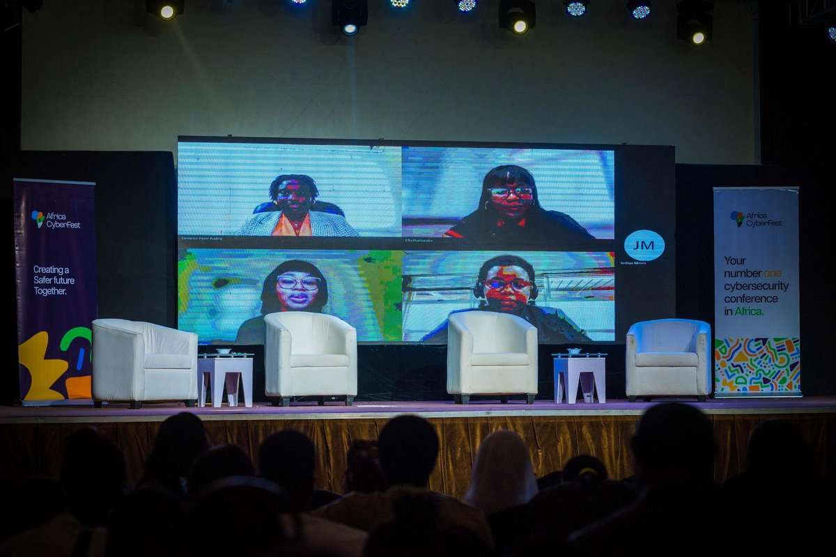Moderated with finesse by <a href="/aminaallison_/">Amina Allison</a> , this crucial panel featured Angela Matlapeng, Gemma Pyne-Bailey, Lumnat Ishaq, and Ella Hamwaka—each sharing perspectives from national CERTs, policy-making, digital rights, and frontline cybersecurity. 

It was a deep dive into Africa’s