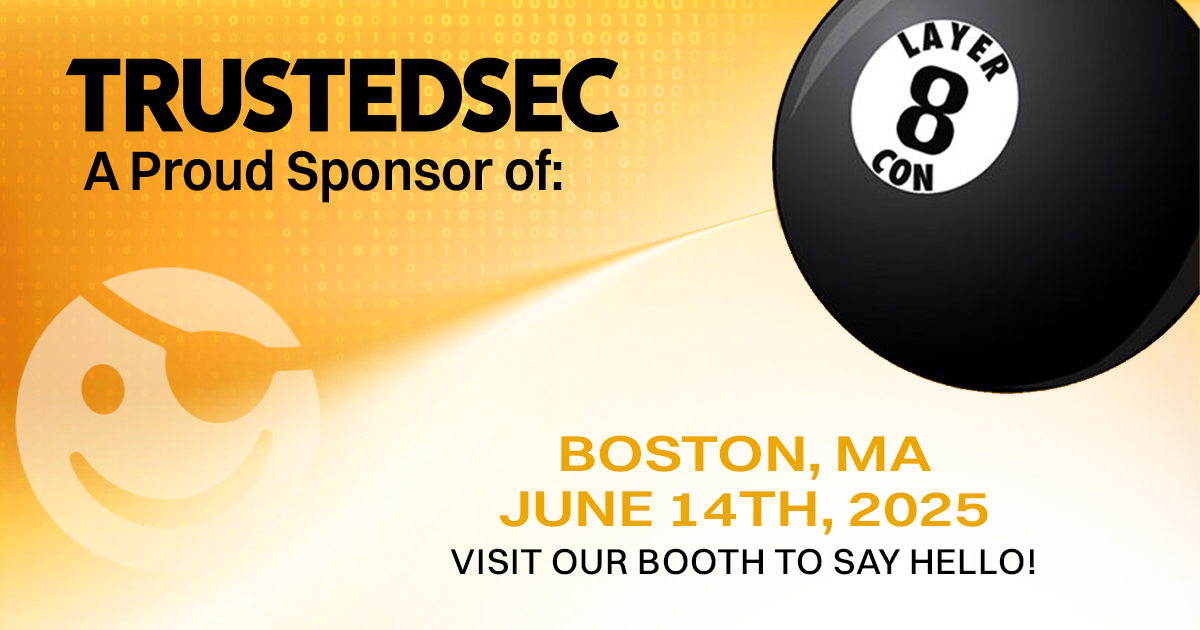 TrustedSec (@trustedsec) on Twitter photo We are excited to be a sponsor at <a href="/Layer8Con/">Layer 8 Conference 🎱</a> next week! Make sure you stop by our booth on June 14 if you're attending this amazing conference. See you there!
layer8conference.com We are excited to be a sponsor at <a href="/Layer8Con/">Layer 8 Conference 🎱</a> next week! Make sure you stop by our booth on June 14 if you're attending this amazing conference. See you there!
layer8conference.com