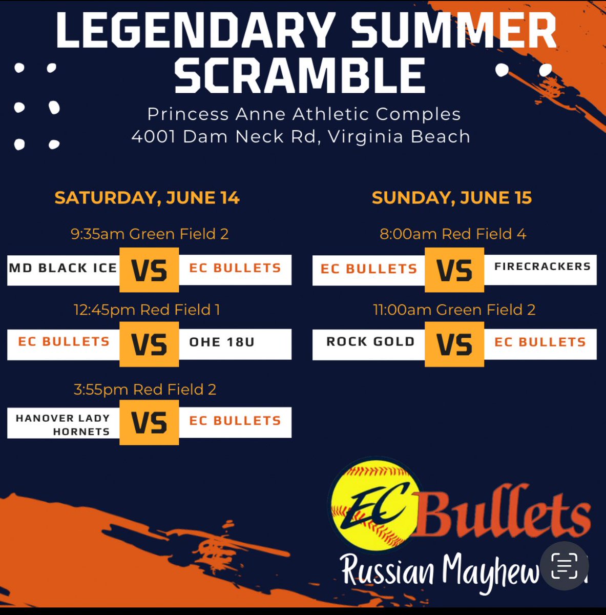 ECB_Russian's tweet image. Roster? ✔️
Flyer? ✔️
Schedule? ✔️
Now we’re locked in for the Legendary Summer Scramble.
#CheckTheBoxes #ECBullets #LegendarySummerScramble