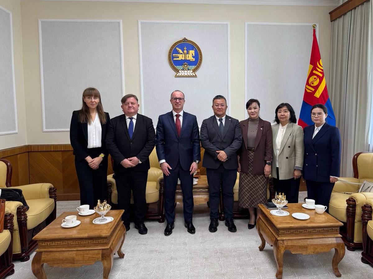 GCessak's tweet photo. During my visit to Mongolia, I had the pleasure of holding two important meetings in Parliament: with Mr. Nyamdavaa Khurelbaatar, Senior Advisor to the President of Mongolia, and with Ms. Zoljargal Jargalsaikhan @Zoloo_Engineer, Member of the State Great Hural (Parliament of Mongolia).

Although these were separate meetings, we addressed shared areas of interest and cooperation, including:
•Mongolian herbal raw materials, including those with monographs in the European Pharmacopoeia,
•Supporting the responsible integration of traditional Mongolian medicine into modern regulatory systems,
•Preventing shortages and deficiencies of medicinal products in Mongolia.

I greatly appreciate the open and forward-looking dialogue with our Mongolian partners. Strengthening cooperation in the field of public health and pharmaceuticals is not only of bilateral importance — it also contributes to building a safer, more resilient global health architecture.