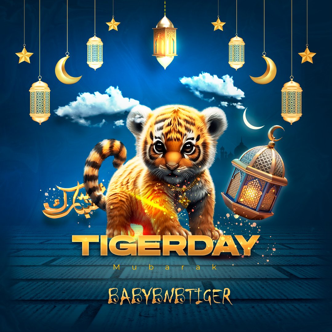 BabyBNBTiger's tweet photo. Congratulations on Tiger Day! EID MUBARAK 🐯

Instagram: https://t.co/JO2fPZAmfV

YouTube: https://t.co/tWtTchANQo

Chart: https://t.co/F5zqkudJJ9

How to buy Binance #BABYBNBTIGER 

https://t.co/7Cm1WkCbBh

Website: https://t.co/XW7y84ilX7 

Telegram: https://t.co/1c3xWDIDTY https://t.co/evf12HV0pv