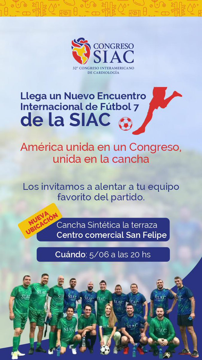 Dr. Andrés Arteaga (@drandresarteaga) on Twitter photo 🙌🏻 Esto es <a href="/SIAC_cardio/">SIAC</a> , un grupo de excelentes personas, que en su tiempo libre son cardiólog@s🫀
🔥Buenísima iniciativa para unir a todos detrás de la ⚽️ <a href="/adribaran/">Adrian Baranchuk MD FACC FRCPC FCCS FSIAC</a> <a href="/AnaGMuneraE/">Ana G. Múnera Echeverri</a> <a href="/CardioBornan/">Norberto Bornancini</a> <a href="/gonzaeperez/">Gonzalo Perez</a> <a href="/andres_miranda4/">Andres F. Miranda-Arboleda</a> <a href="/FGProcopio/">Fabricio Gaston Procopio</a> <a href="/ezeforte/">Ezequiel Forte</a> <a href="/davidaristiz/">David Aristizabal C.</a> <a href="/DrCarlosEGarcia/">Carlos Eduardo García MD, MsC. 🇬🇹</a> 🙌🏻 Esto es <a href="/SIAC_cardio/">SIAC</a> , un grupo de excelentes personas, que en su tiempo libre son cardiólog@s🫀
🔥Buenísima iniciativa para unir a todos detrás de la ⚽️ <a href="/adribaran/">Adrian Baranchuk MD FACC FRCPC FCCS FSIAC</a> <a href="/AnaGMuneraE/">Ana G. Múnera Echeverri</a> <a href="/CardioBornan/">Norberto Bornancini</a> <a href="/gonzaeperez/">Gonzalo Perez</a> <a href="/andres_miranda4/">Andres F. Miranda-Arboleda</a> <a href="/FGProcopio/">Fabricio Gaston Procopio</a> <a href="/ezeforte/">Ezequiel Forte</a> <a href="/davidaristiz/">David Aristizabal C.</a> <a href="/DrCarlosEGarcia/">Carlos Eduardo García MD, MsC. 🇬🇹</a>