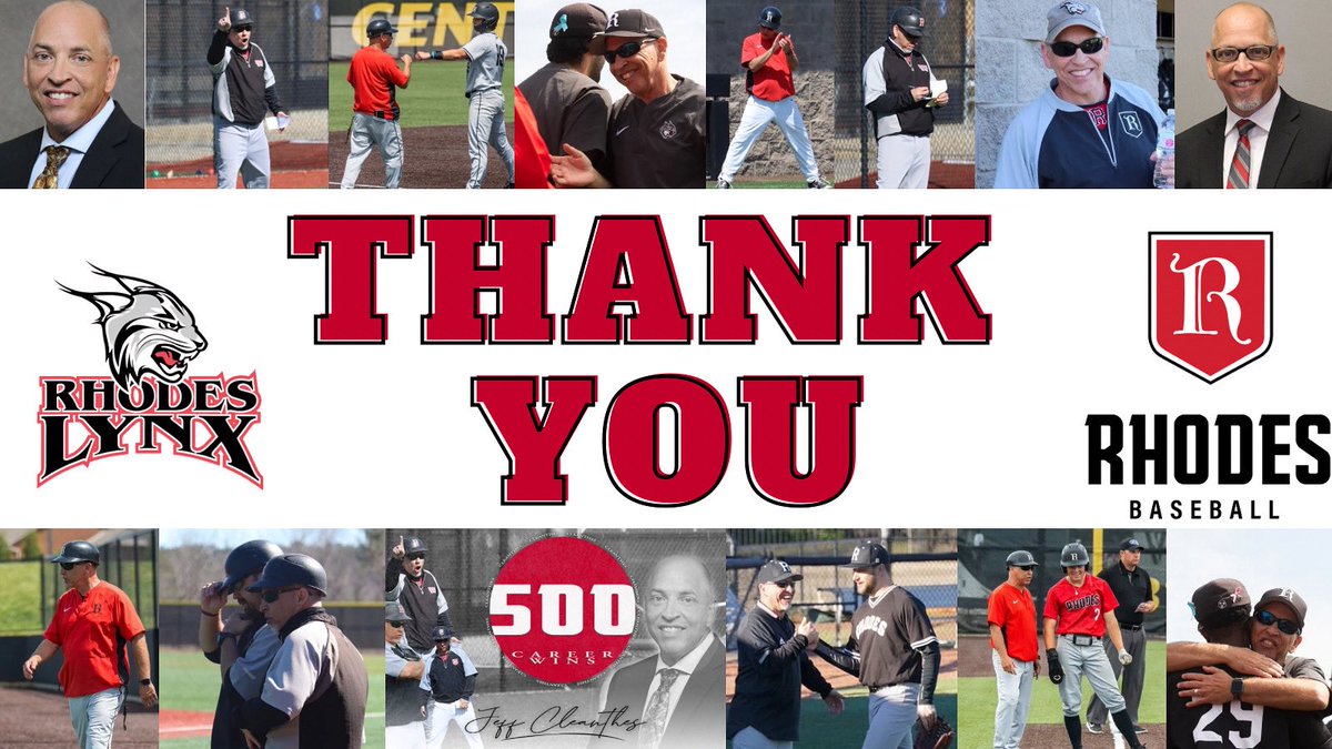 Jeff Cleanthes, Rhodes College’s winningest baseball coach and Assistant Director of Athletics, retires after 22 seasons. Under his leadership: 20 straight winning seasons, 4 SAA titles, 5 NCAA bids. Thank you, Coach C for 22 years of leadership and dedication to Rhodes Baseball.