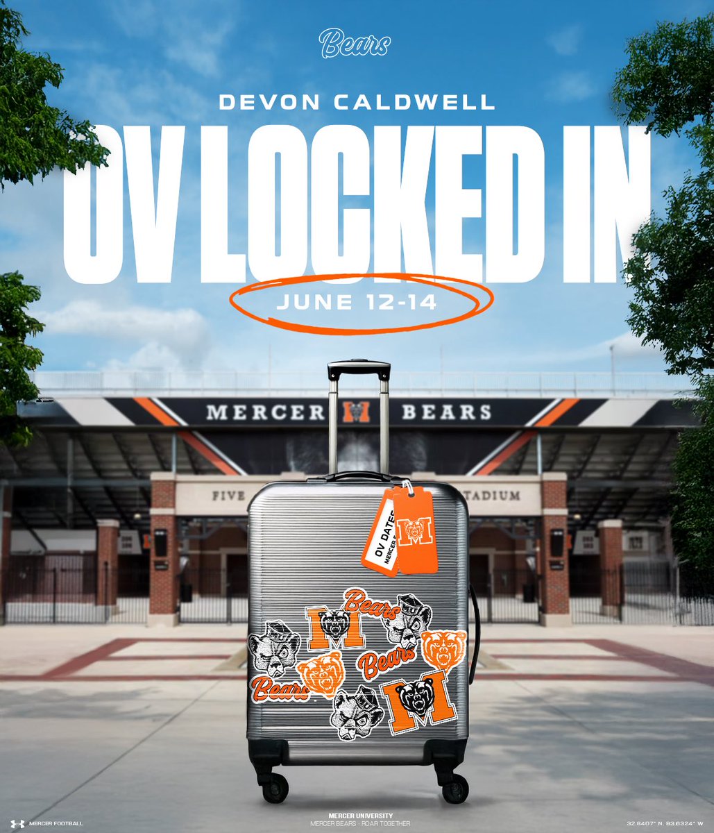 Devon Caldwell (@devon21caldwell) on Twitter photo Blessed for the opportunity to take an OV to Mercer! Can’t wait to see what the bears have in store. <a href="/MercerFootball/">Mercer Football</a> <a href="/CoachJones_25/">Fred Jones</a> <a href="/CoachKDallas/">Coach Kenny Dallas</a> <a href="/coach_dwise/">Coach D Wise</a> <a href="/coachheavyd/">Michael Davis</a> <a href="/RecruitGeorgia/">Recruit Georgia</a> <a href="/RecruitNE_GA/">RecruitNE_GA</a> <a href="/willhammock/">Will Hammock</a> <a href="/ChadSimmons_/">ChadSimmons</a> <a href="/RustyMansell_/">Rusty Mansell</a> Blessed for the opportunity to take an OV to Mercer! Can’t wait to see what the bears have in store. <a href="/MercerFootball/">Mercer Football</a> <a href="/CoachJones_25/">Fred Jones</a> <a href="/CoachKDallas/">Coach Kenny Dallas</a> <a href="/coach_dwise/">Coach D Wise</a> <a href="/coachheavyd/">Michael Davis</a> <a href="/RecruitGeorgia/">Recruit Georgia</a> <a href="/RecruitNE_GA/">RecruitNE_GA</a> <a href="/willhammock/">Will Hammock</a> <a href="/ChadSimmons_/">ChadSimmons</a> <a href="/RustyMansell_/">Rusty Mansell</a>