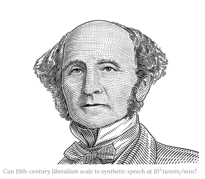 Every leap in communication—from papyrus to Gen AI—explodes idea supply, while human bandwidth stays stubbornly finite.

Can 19th century liberalism scale to synthetic speech cranking out 10^6 tweets a minute?

New Substack essay👇
