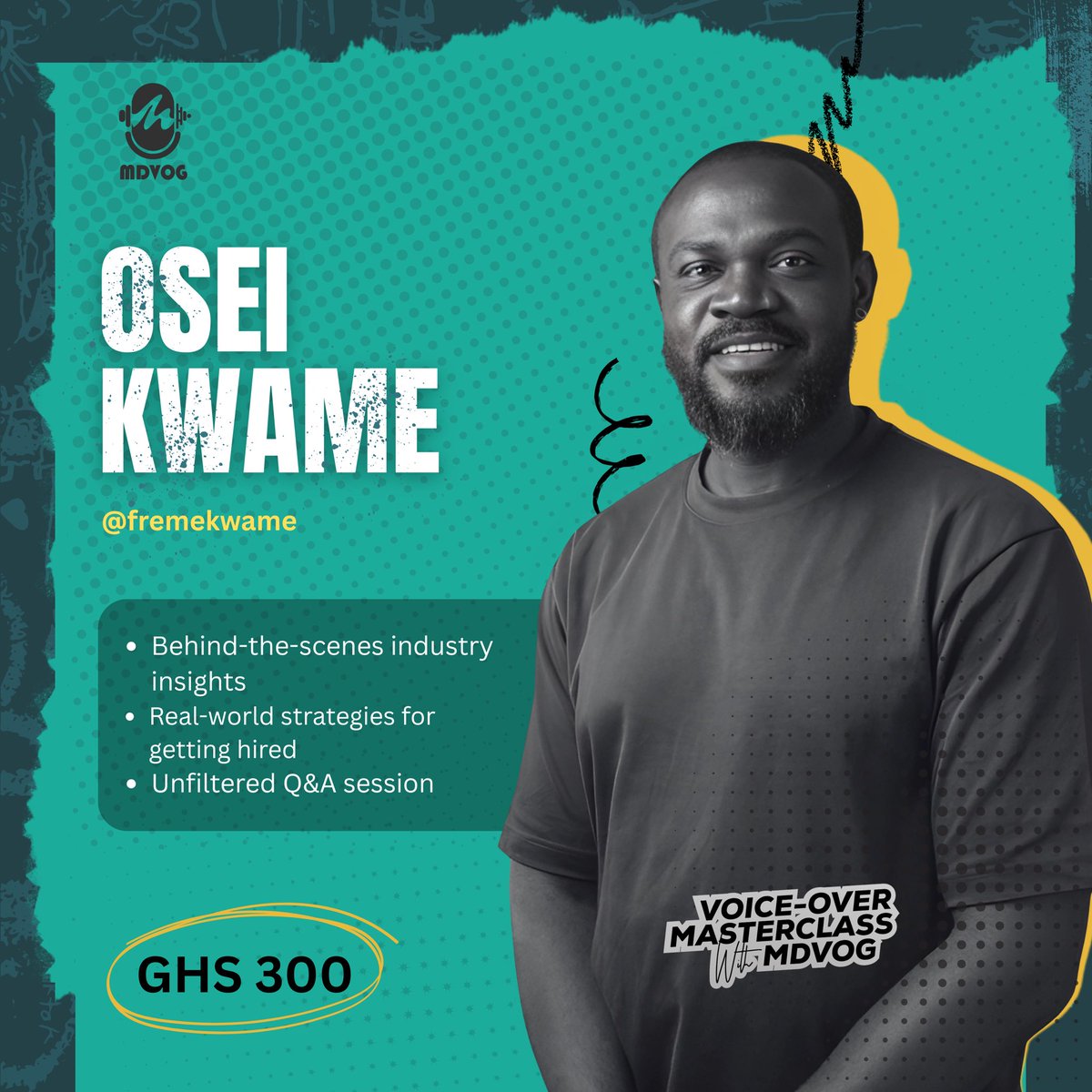 mawulithevo_guy's tweet photo. Donโt wait till itโs too late o, tap on the link ๐ and register now now for GHS 300 only and thank me later ๐๐ฅ
https://t.co/0fr0x6CoIc
#vomasterclass #voiceover #voiceactor #voiceoverartist https://t.co/YCh8WZELbH