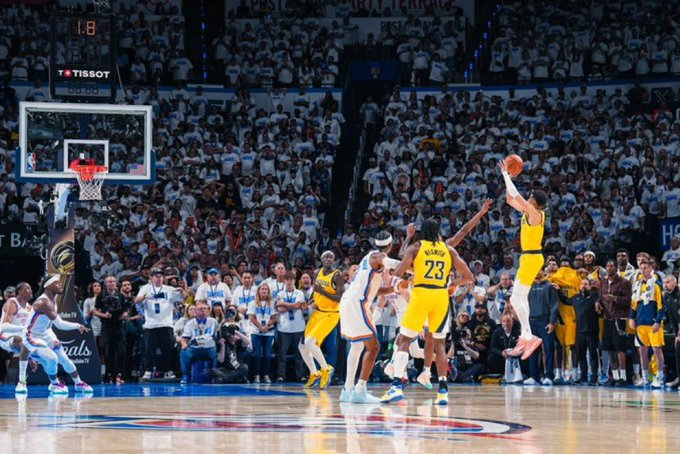 ProphetXLA's tweet photo. Teams were 0-182 in the NBA Finals entering Thursday in this scenario.

Now, 1-182.

.@TyHaliburton22 built differently.  #OverratedMyAss https://t.co/8XxGt2KodH