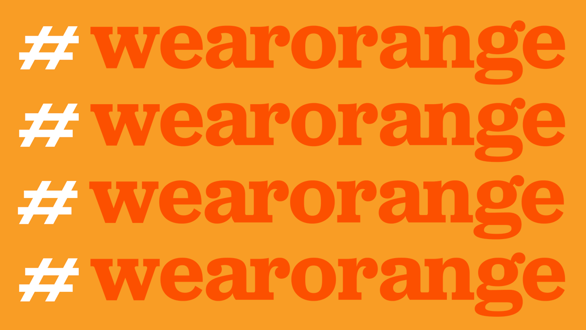 Today is National Gun Violence Awareness Day.

Join us for #WearOrange Weekend — to stand with survivors, support frontline workers, and commit to ending gun violence.

We believe a world without violence is possible — and we’re working every day to get there.