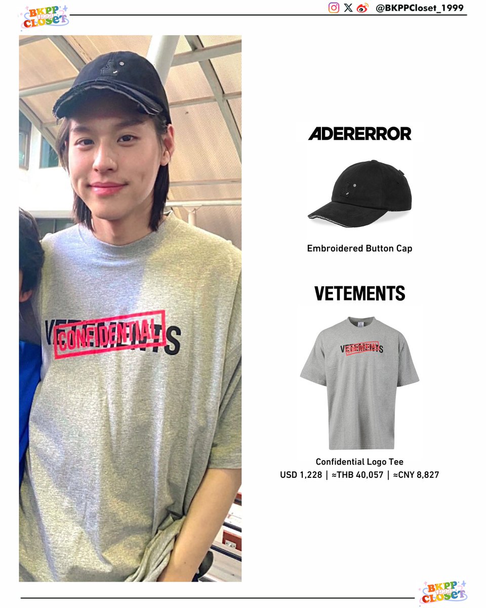 BKPPCloset_1999's tweet image. 250606｜BILLKIN 

#adererror Embroidered Button Cap
#Vetements Confidential Logo Tee

#Bbillkin #BillkinEntertainment 
#bkppcloset