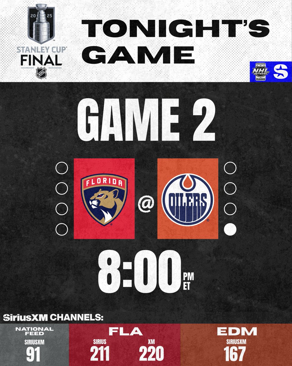 SiriusXM NHL Network Radio (@siriusxmnhl) on Twitter photo Tune-In LIVE TONIGHT on <a href="/SiriusXMNHL/">SiriusXM NHL Network Radio</a>
#StanleyCupFinal
🎧SiriusXM.ca/NHLLive/ Tune-In LIVE TONIGHT on <a href="/SiriusXMNHL/">SiriusXM NHL Network Radio</a>
#StanleyCupFinal
🎧SiriusXM.ca/NHLLive/