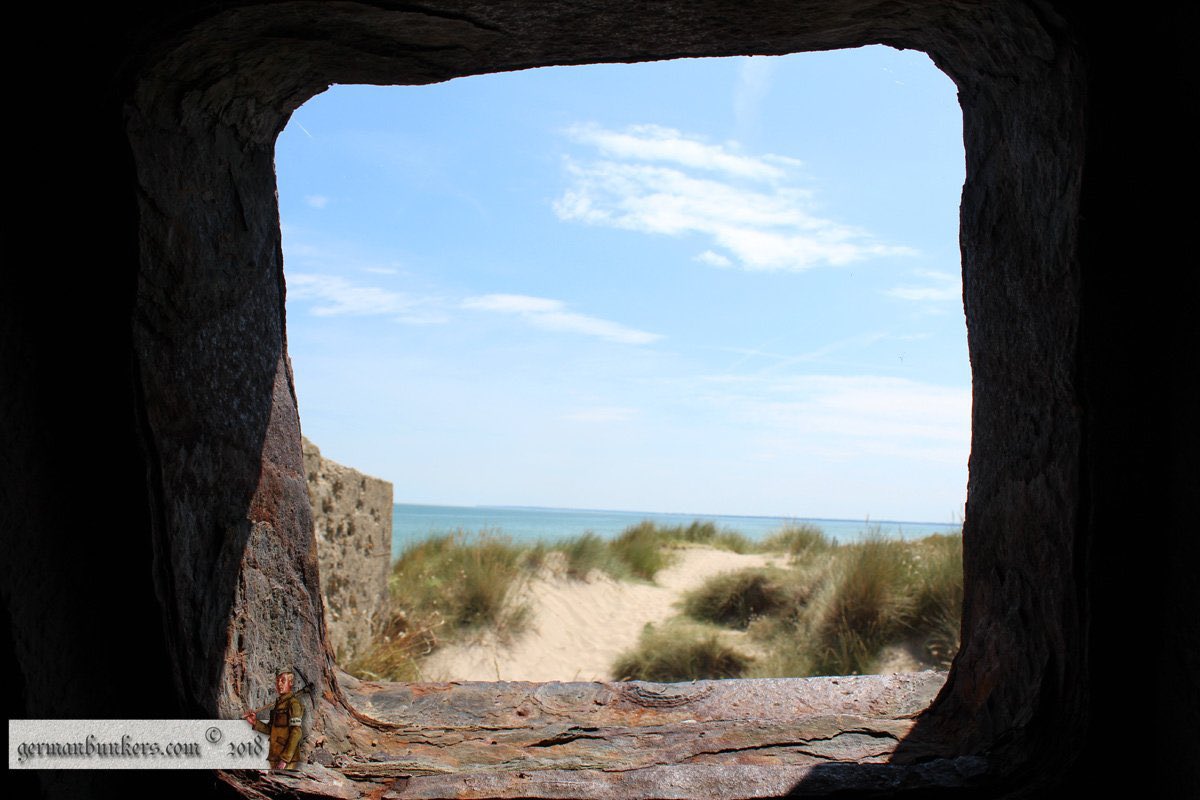 germanbunkers's tweet image. Utah Beach, Normandy. Seen here Stp 101 and in order the 676 with its neighbor the Vf 4.7cm PAK bunker and a view from inside. Further along the beach the monstrous 612 bunker with a view from the gun room. #WW2