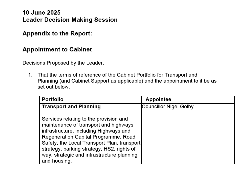 greennuneaton's tweet photo. Congratulations to Reform Cllr Nigel Golby who will be appointed Cabinet member for Transport &amp; Planning at Warwickshire County Council on Tuesday. He will be one of the most powerful people in Warwickshire and we will need to see if he has changed since we last had many issues. https://t.co/1cG3vCAip2