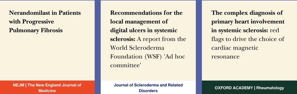 📚 May's top picks from WSF’s Relevant Literature:

1⃣Heart involvement &amp; cardiac MRI in SSc

2⃣Digital ulcer mgmt guidelines (WSF Ad Hoc)

3⃣Nerandomilast in pulmonary fibrosis

🔗 Read more: worldsclerofound.org/relevant-liter…
#Scleroderma #WSF #MedicalResearch #May2025