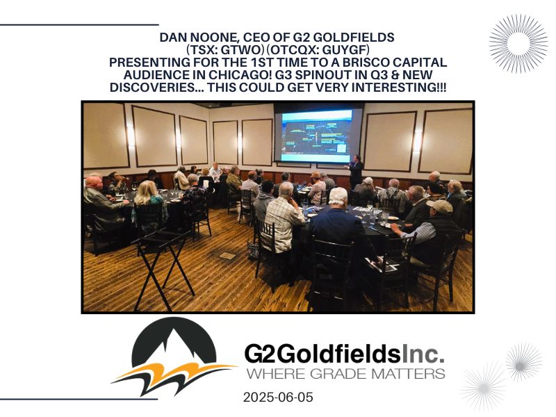 Brisco Capital (@briscocapital) on Twitter photo G2 Goldfields (TSX: GTWO)(OTCQX: GUYGF) presenting for the 1st time to a Brisco Capital audience in Chicago! $GTWO $GUYGF #Okogoldproject #gold #miningnews #mining #Guyana
<a href="/G2Goldfields/">G2 GOLDFIELDS</a> G2 Goldfields (TSX: GTWO)(OTCQX: GUYGF) presenting for the 1st time to a Brisco Capital audience in Chicago! $GTWO $GUYGF #Okogoldproject #gold #miningnews #mining #Guyana
<a href="/G2Goldfields/">G2 GOLDFIELDS</a>
