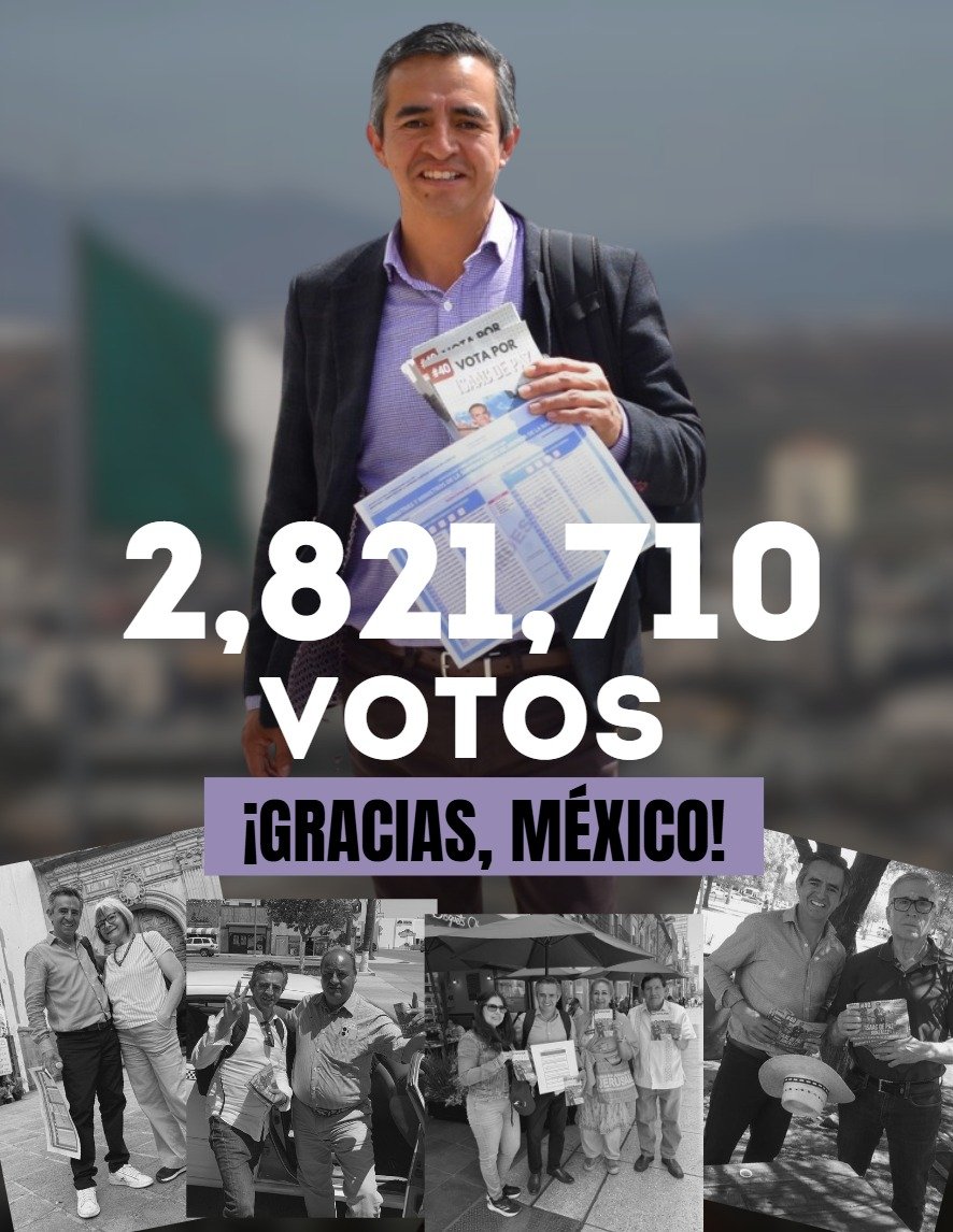 Gracias a todas y todos por sus apoyo en esta campaña. Me dieron 2 millones 821 mil 710 trabajados desde abajo. ¡¡¡Gracias!!!