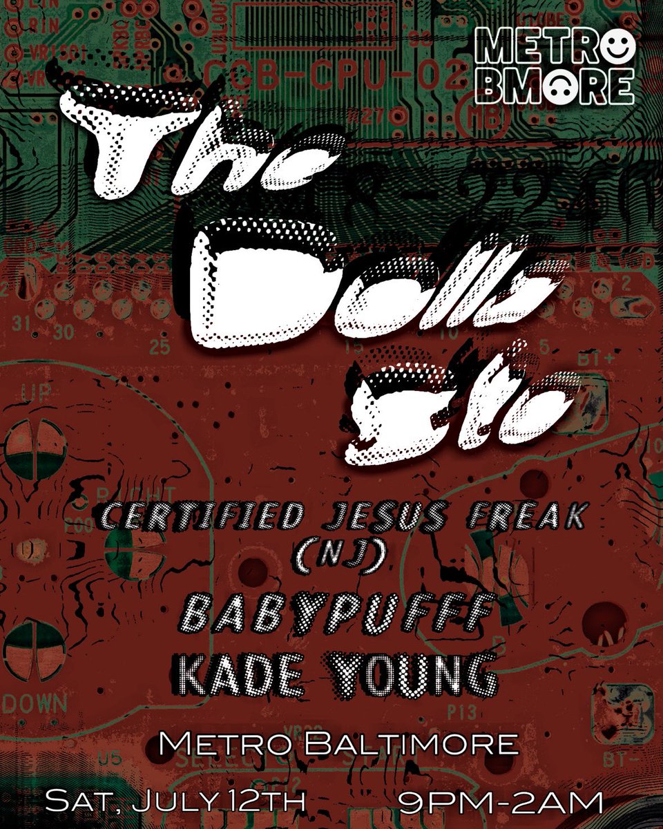 certified jesus freak first function in baltimore july 12th courtesy of <a href="/DJayDolla/">$</a> featuring <a href="/kade_wav/">Kade Young</a> and #Babypufff

🎟️🔗⬇️