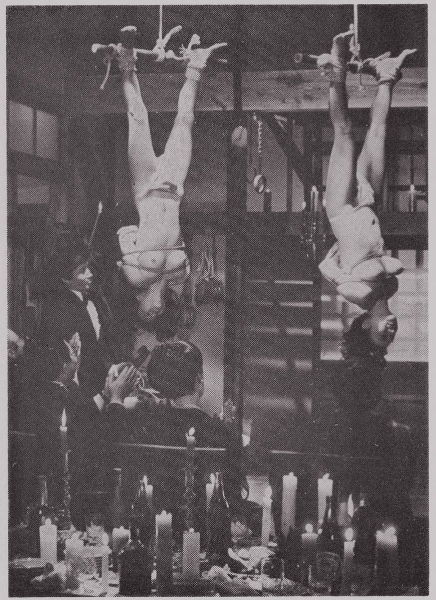 70s SM club “White Robe Hell,” scanned from Japanese “maniac” magazine.