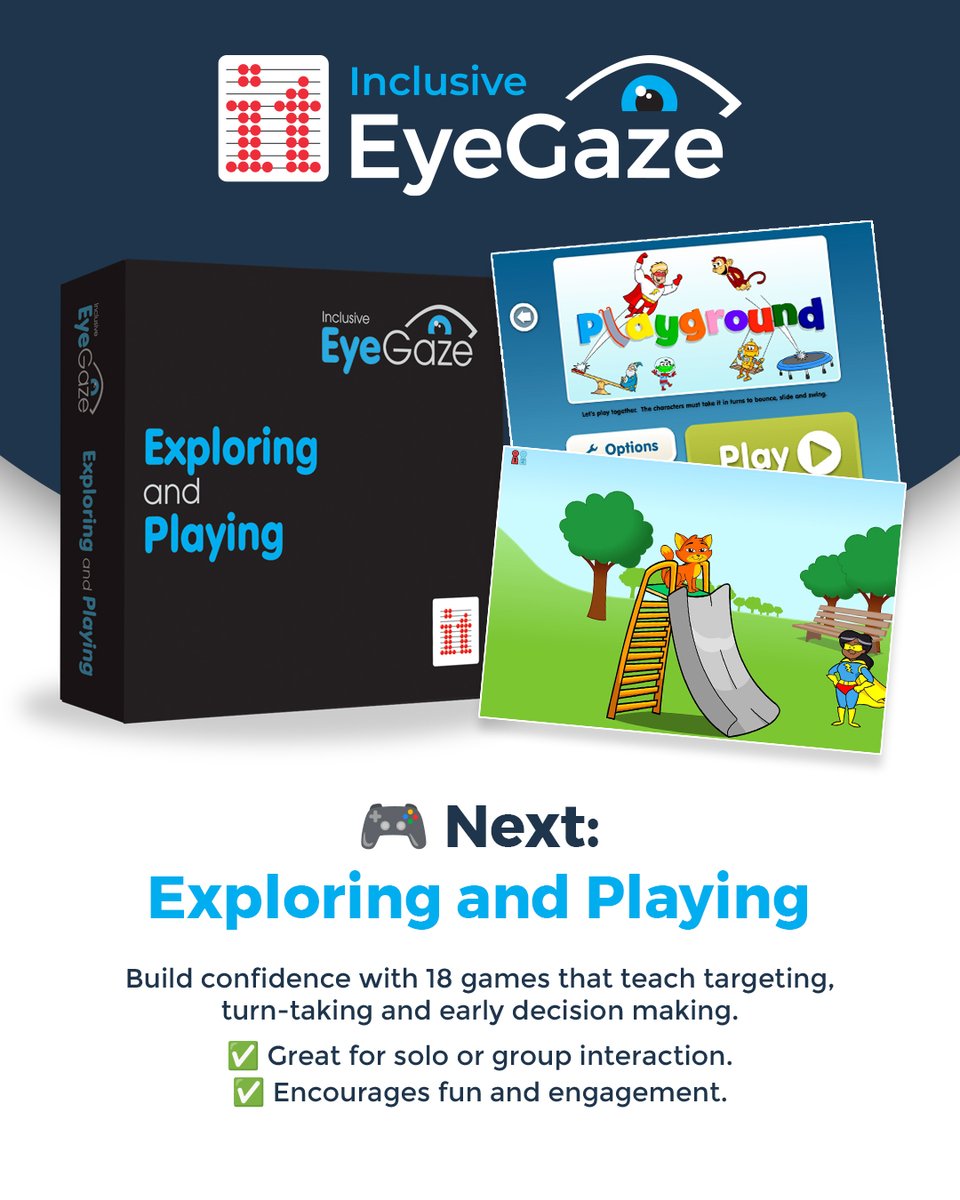 Inclusive Technology (@inclusivetechuk) on Twitter photo ๐ Just getting started with eye gaze? Weโve got you.
The Inclusive EyeGaze Learning Curve makes it easy to build skills step by step - with 54 fun, engaging activities across 3 levels. From first looks to real learning, itโs all here.
โ
 Simple to use
๐ฎ Fun to play
๐ Now ๐ Just getting started with eye gaze? Weโve got you.
The Inclusive EyeGaze Learning Curve makes it easy to build skills step by step - with 54 fun, engaging activities across 3 levels. From first looks to real learning, itโs all here.
โ
 Simple to use
๐ฎ Fun to play
๐ Now