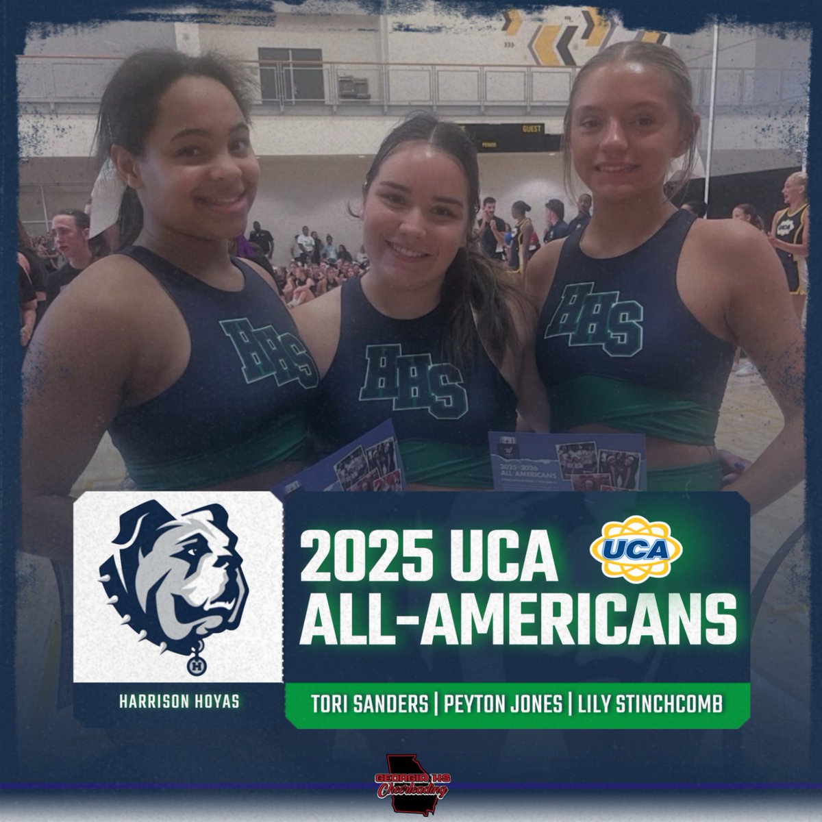 Congratulations Tori, Peyton, and Lily from Harrison on being named UCA All-Americans!
💙💚📣
#GeorgiaHSCheer2025 #GHSACheer2025
