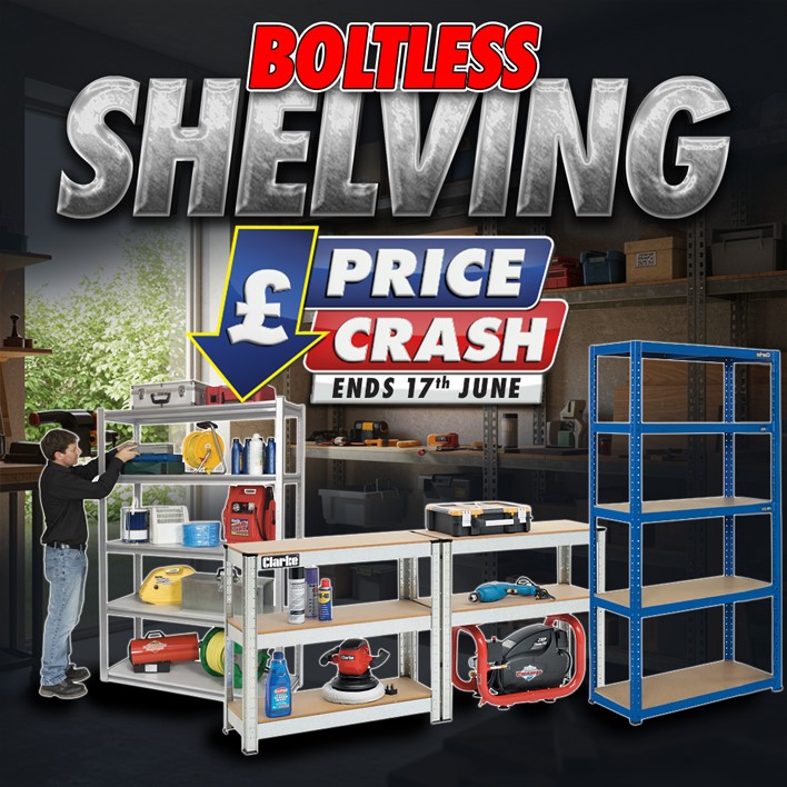 🛠️ PRICE CRASH ALERT!
Looking to organise your garage, shed or workspace? Our Boltless Shelving Price Crash is on now – strong, simple to assemble, and built to last! 💥t.machinemart.co.uk/2p8mtsk3
