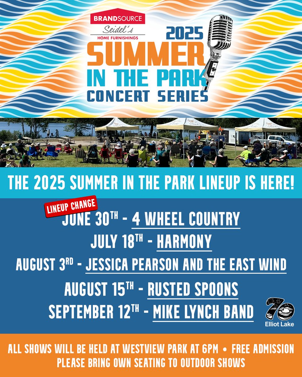 2025 Summer in the Park Concert Series Lineup Change

Unfortunately The Dustcovers will no longer be able to perform on June 30th. The free show in Westview Park on June 30th will now feature local favourites 4 Wheel Country!