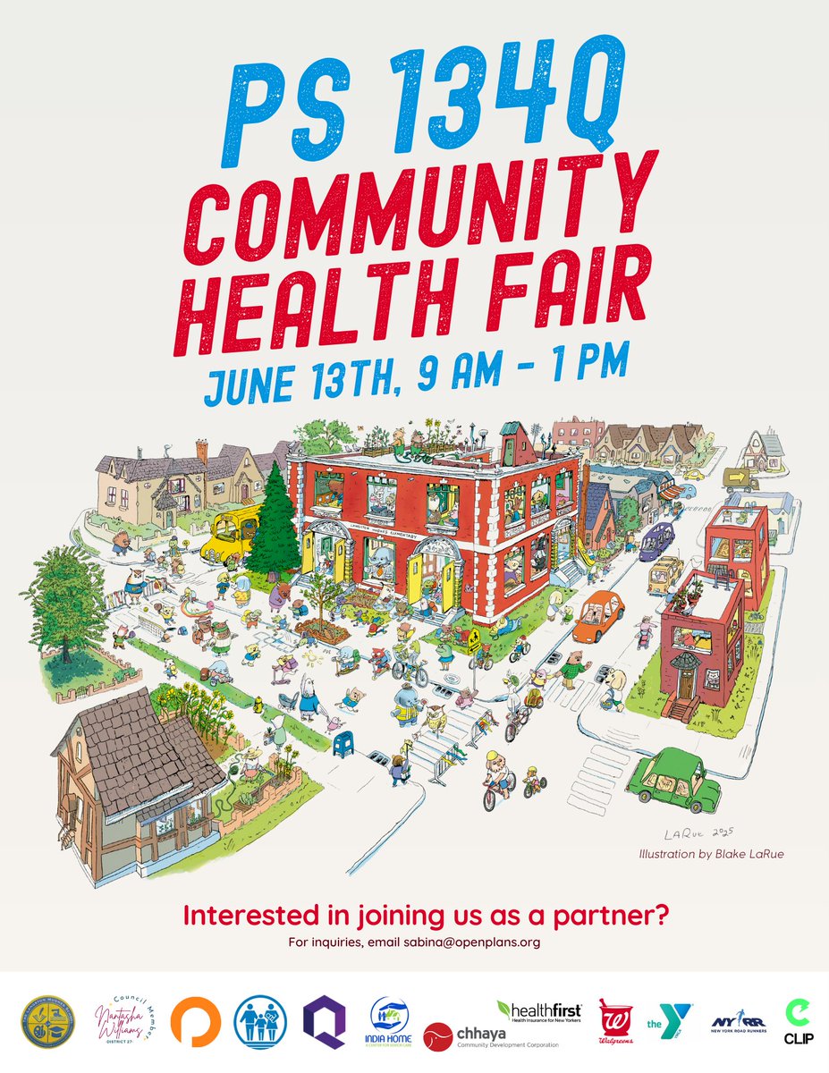 Open Plans (@openplans) on Twitter photo We helped PS 134Q apply for an Open Street last year, now they use it daily for recess & play! To celebrate, we’re co-hosting a Community Health Fair with partners citywide. Interested in joining as a community partner & setting up a table for students? Email sabina@openplans.org We helped PS 134Q apply for an Open Street last year, now they use it daily for recess & play! To celebrate, we’re co-hosting a Community Health Fair with partners citywide. Interested in joining as a community partner & setting up a table for students? Email sabina@openplans.org