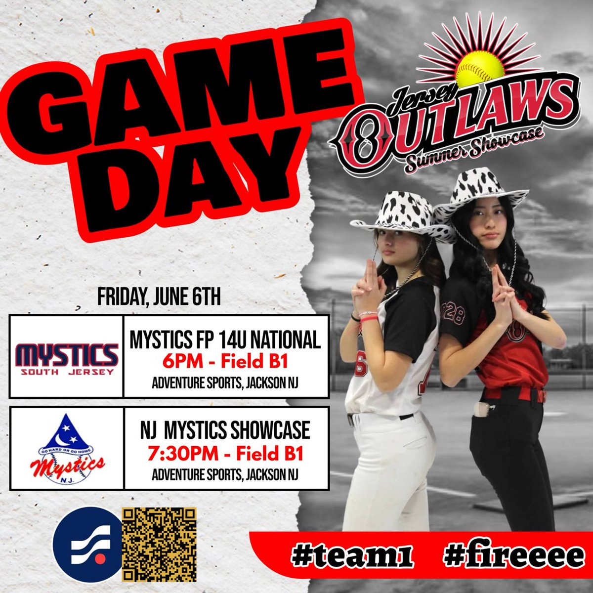IT. IS. TIME. ⛱️🥎 Summer ball is underway starting off at the Adventure Sports Complex TONIGHT at 6:00p.m. on field B1! #team1 #fireeee