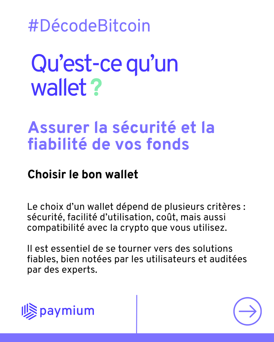 🔍 Avant d’acheter du #Bitcoin, assurez-vous de savoir où et comment vos actifs seront stockés.

Un mauvais choix de wallet peut compromettre leur sécurité. Comment choisir ?

➡️ Swippez pour en savoir plus !

#DécodeBitcoin, votre rendez-vous hebdo !

👉 bit.ly/43QbGeS