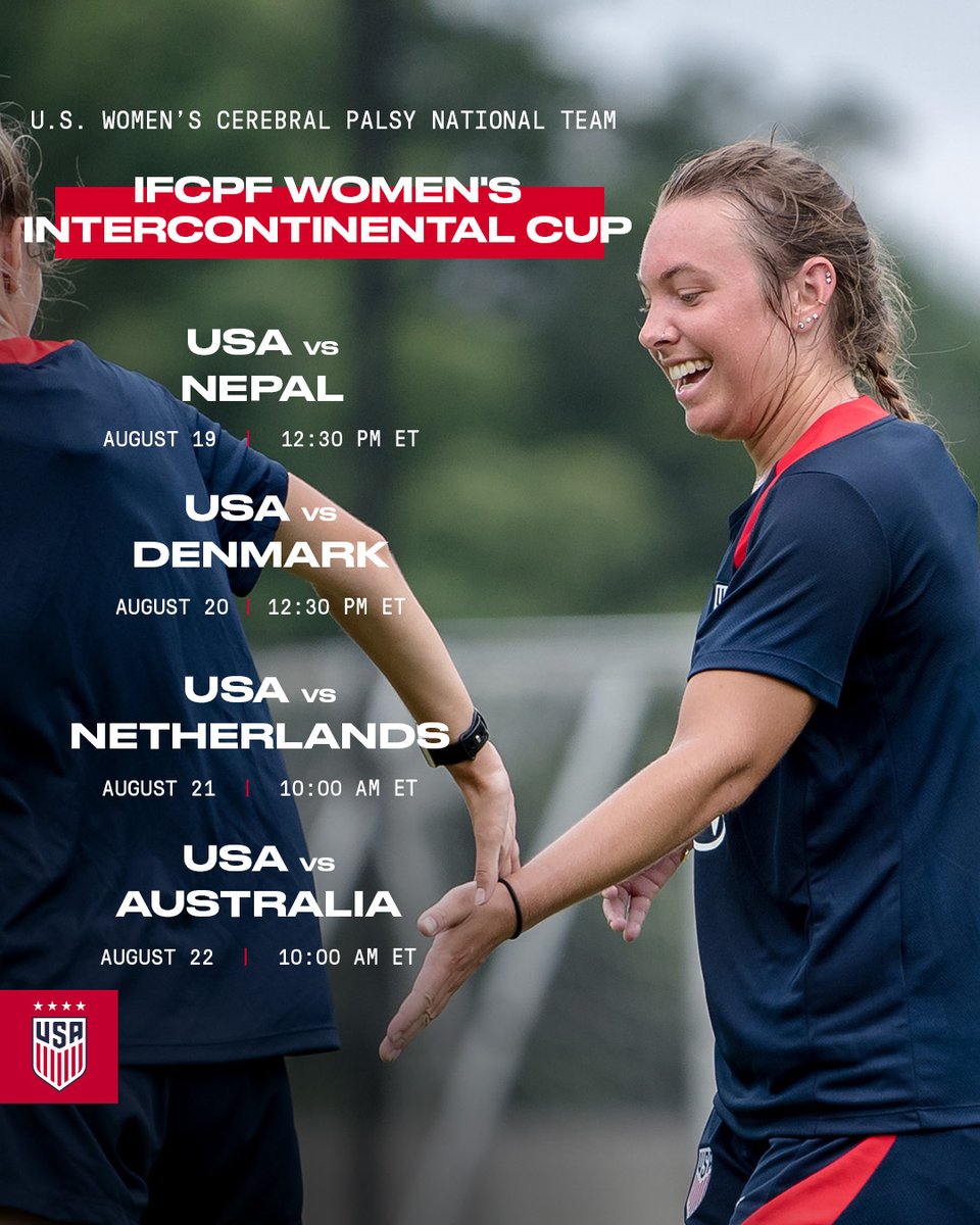 ussoccer_ENT's tweet image. 13 #UScpWNT players have been called into June camp ahead the Inaugural 2025 IFCPF Women鈥檚 Intercontinental Cup taking place in August.
馃摪 ussoc.cr/48ab62