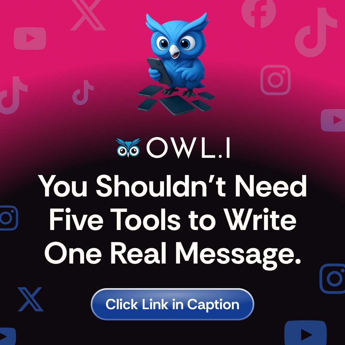 OWLIai's tweet image. Creating content shouldn’t feel like assembling furniture.
With Owl.i, your story, your voice, and your message live in one tool - finally.

Join the Waitlist - na2.hubs.ly/y0dR6k0

#SimplifyYourContent #OwliContent #OwliAI #OneStopContent #CreateWithPurpose #RealNotRobotic