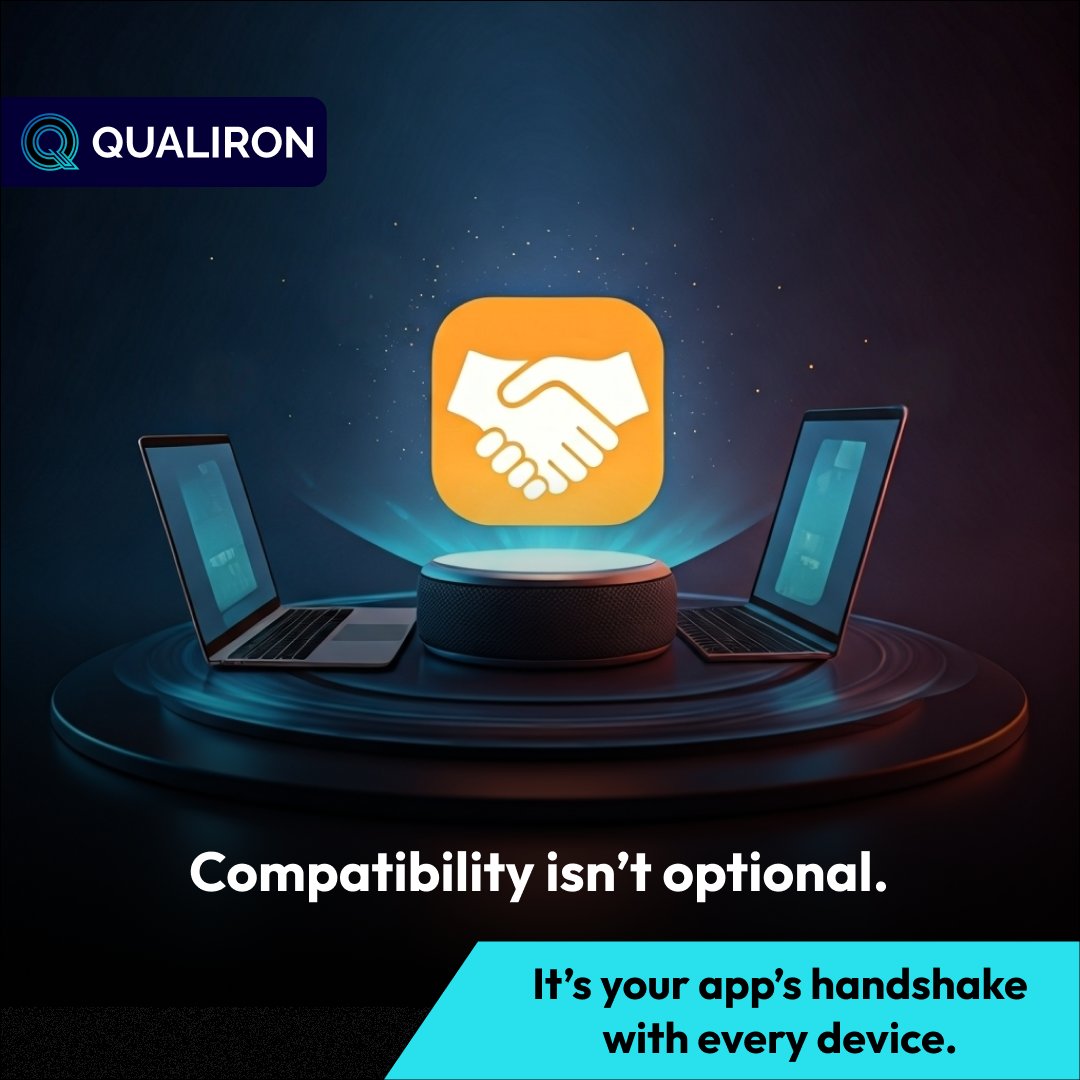 qualiron's tweet image. Your app’s first impression is more than features—it’s how it performs across devices. Glitches break trust fast.
Qualiron’s Compatibility Testing ensures seamless experience across devices, browsers.
Explore more: qualiron.com/qa-services/qu…
#CompatibilityTesting #Qualiron