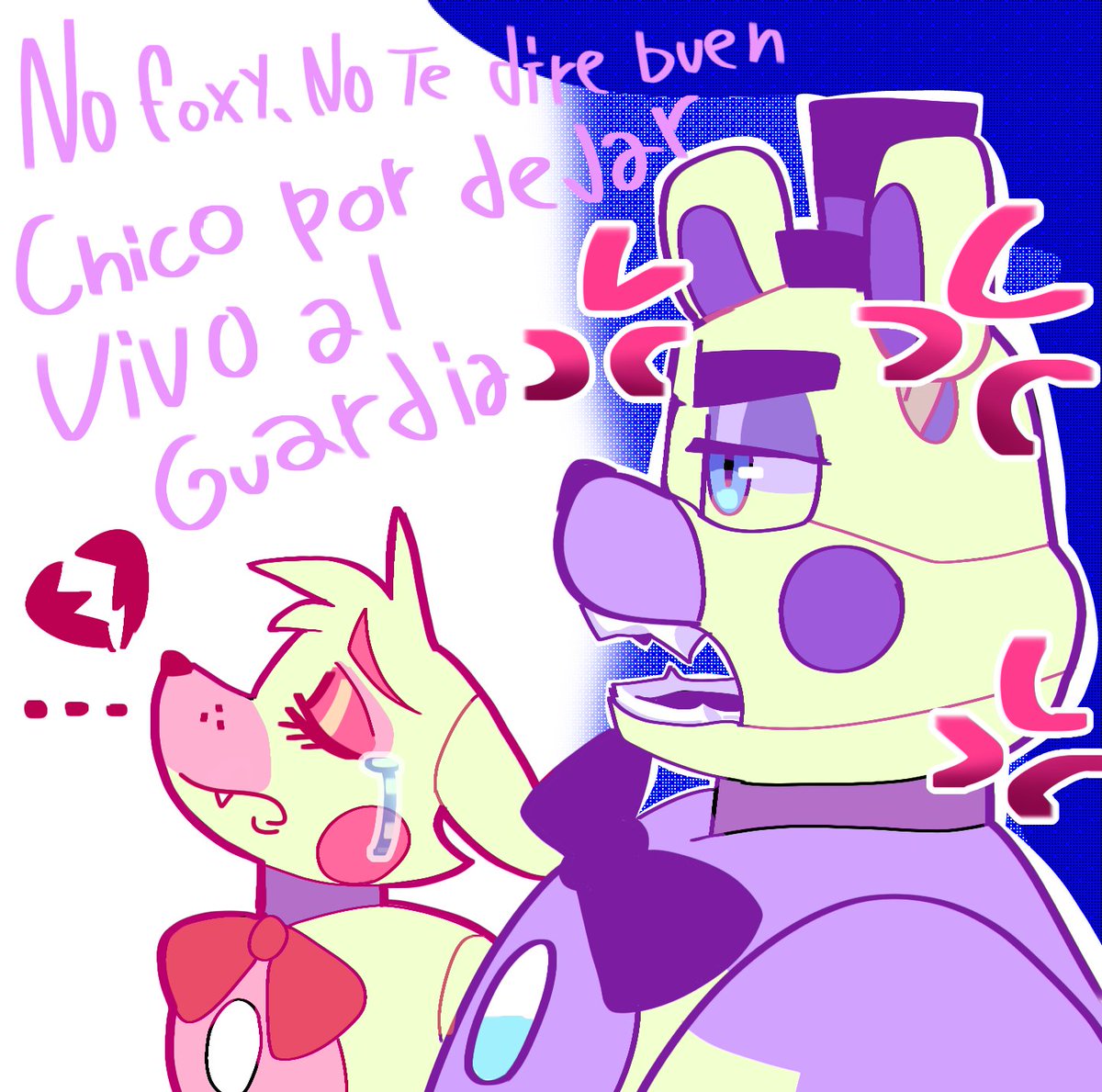 elcoyot69913822's tweet photo. "I won't call you a good boy for leaving the guard alive"

#fnaf #fnafsl #funtimefoxy #funtimefreddy #funtimefrexy #sisterlocation https://t.co/1s5dCpRO4R
