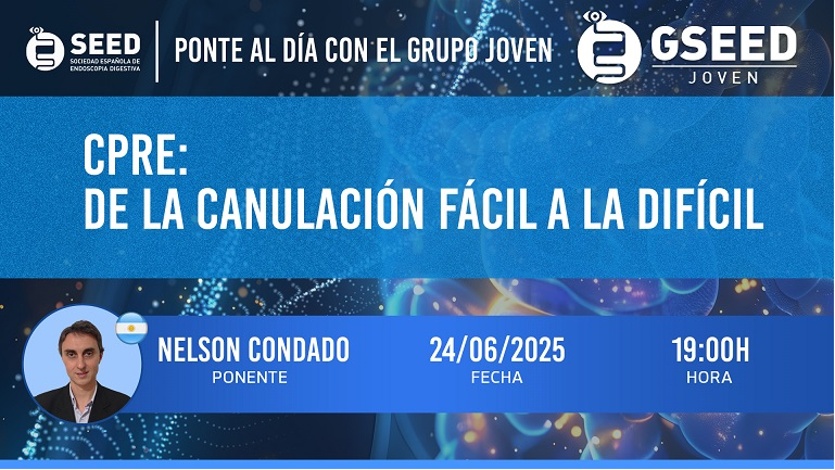 SEED (@seedendoscopia) on Twitter photo 🤩¡Ya puedes inscribirte en el 4º webinar del Grupo Joven de la <a href="/SEEDendoscopia/">SEED</a>!💻 #SEEDJoven 🚀
🗣️Tendrá como ponente al gastroenterólogo argentino🇦🇷 Dr. Nelson Condado, que nos hablará sobre "CPRE: de la canulacion fácil a la dificil"
📅¡Martes 24 de junio a las 19:00h!📢 🤩¡Ya puedes inscribirte en el 4º webinar del Grupo Joven de la <a href="/SEEDendoscopia/">SEED</a>!💻 #SEEDJoven 🚀
🗣️Tendrá como ponente al gastroenterólogo argentino🇦🇷 Dr. Nelson Condado, que nos hablará sobre "CPRE: de la canulacion fácil a la dificil"
📅¡Martes 24 de junio a las 19:00h!📢
