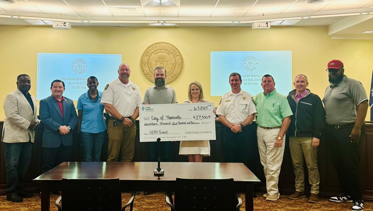 Hurricane season is here and so are <a href="/DukeEnergy/">Duke Energy</a> HERO grants, equipping our community first responders with the tools they need to respond to disasters. It was truly an honor to present a grant to @HartsvilleSC for their purchase of a UTV that will be an asset in storm response.