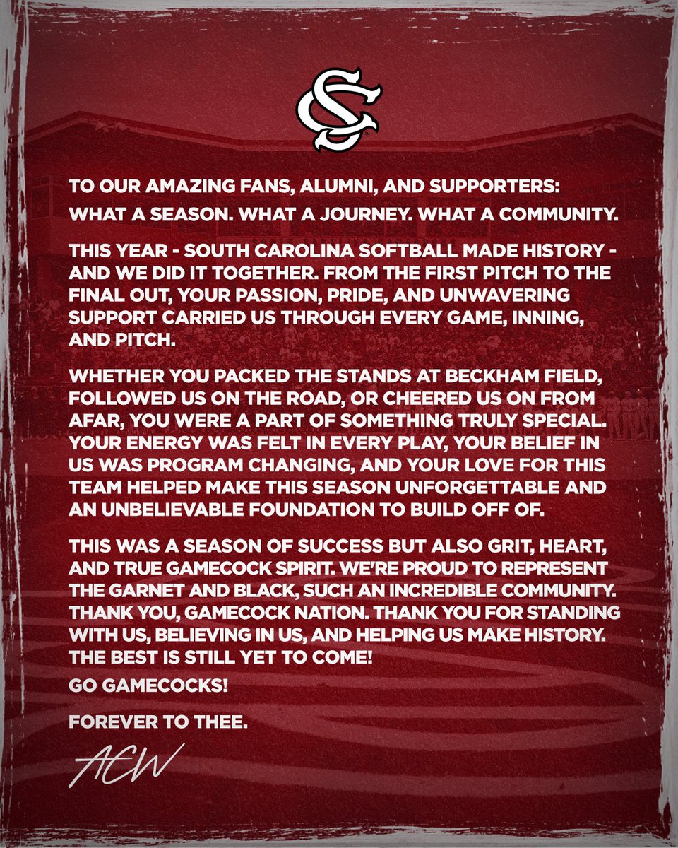 Gamecock Softball (@gamecocksoftbll) on Twitter photo โ๏ธ <a href="/ashleychastain/">Ashley Chastain Woodard</a>
๐ป๐ ๐ฎ๐๐๐๐๐๐๐ ๐ต๐๐๐๐๐
The best is still yet to come! โ๏ธ <a href="/ashleychastain/">Ashley Chastain Woodard</a>
๐ป๐ ๐ฎ๐๐๐๐๐๐๐ ๐ต๐๐๐๐๐
The best is still yet to come!