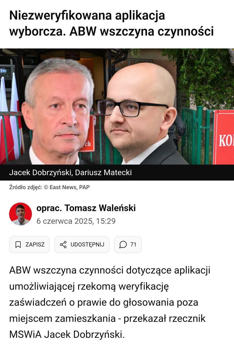 Lepiej późno niż wcale, ale taki ruch powinien być zrobiony po pierwszym wpisie zamawiającym ludzi do użycia tej aplikacji.
Mało mamy przykładów manipulacji przy wyborach chociażby z USA czy Rumunii?...
Kiedy nauczymy się korzystać z doświadczeń innych?...

#PRZELICZAMY