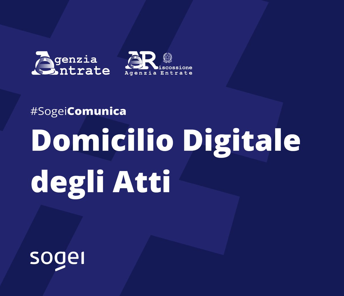 📢 #Sogei ha realizzato per @AgenziaEntrate il servizio di domicilio digitale speciale: un indirizzo PEC per ricevere online atti e comunicazioni ufficiali.

👉 Per approfondire: sogei.it/it/sogei-homep…
#SogeiComunica