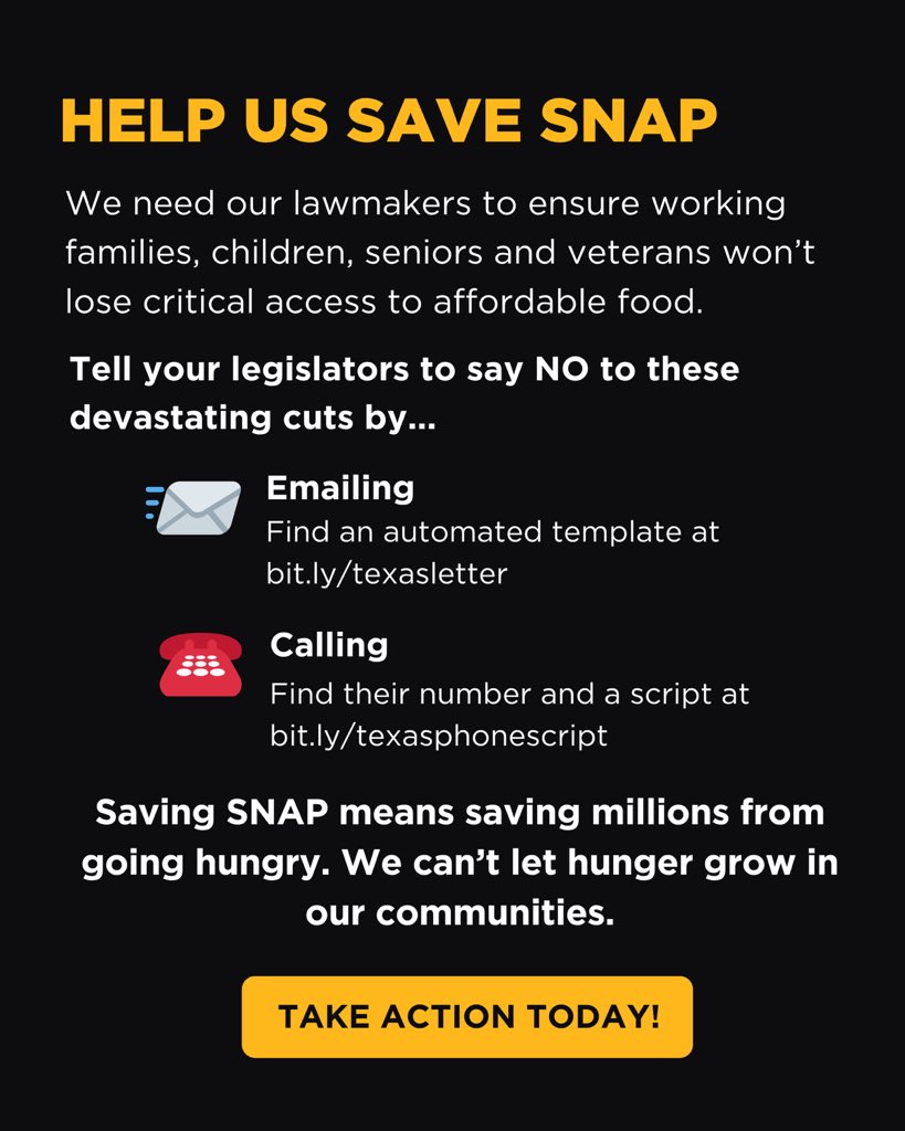 There's a lot of talk lately about Congress's latest tax bill, which contains devastating cuts to SNAP and Medicaid. 

Here's what you need to know about how these cuts would hurt Texas. Join us in telling lawmakers to protect these programs at secure.feedingtexas.org/a/snap-cuts