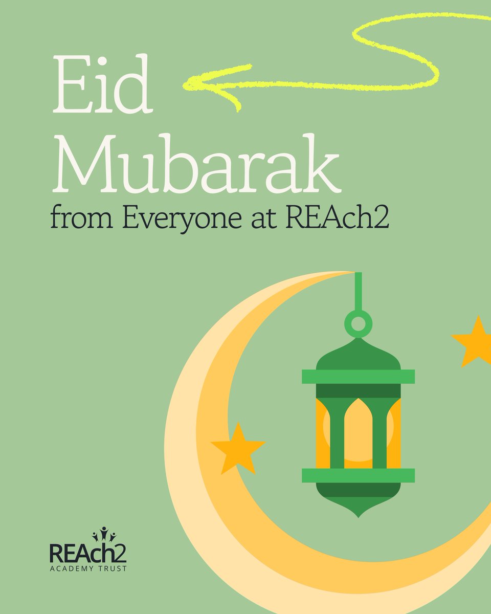#EidMubarak from REAch2 Academy Trust!

Wishing all our staff, schools, and colleagues across the sector a joyful and peaceful #EidUlAdha.

A time to reflect, give thanks, and celebrate the power of community.