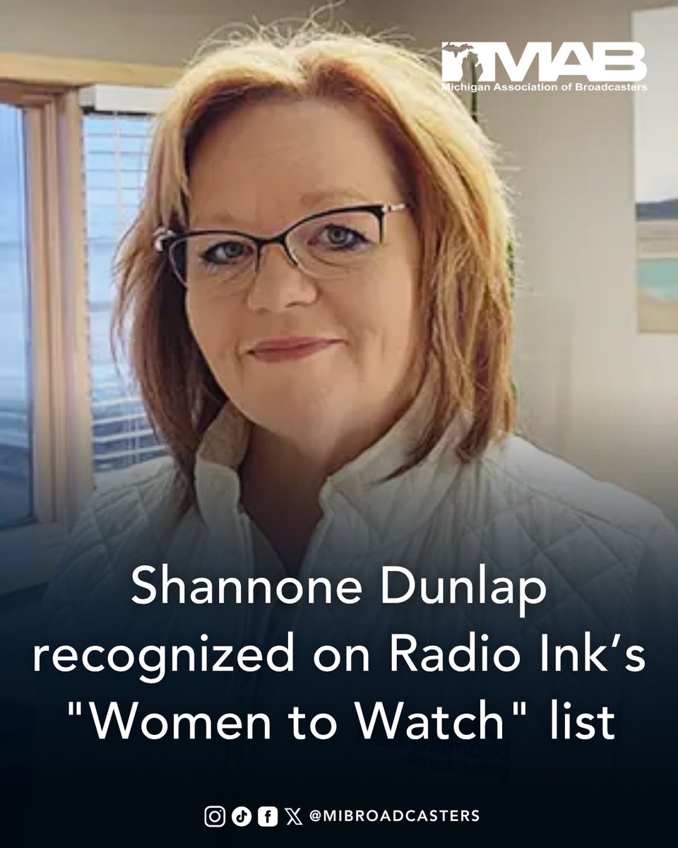 Michigan Association of Broadcasters (@mibroadcasters) on Twitter photo Congratulations to Shannone Dunlap of Black Diamond Broadcasting for being named one of <a href="/RadioInk/">Radio Ink Magazine</a>’s Women to Watch! 🎉📻
More here: michiganmedia.com/2025/06/05/sha…
#MIBroadcasters #RadioInk #Broadcasting Congratulations to Shannone Dunlap of Black Diamond Broadcasting for being named one of <a href="/RadioInk/">Radio Ink Magazine</a>’s Women to Watch! 🎉📻
More here: michiganmedia.com/2025/06/05/sha…
#MIBroadcasters #RadioInk #Broadcasting