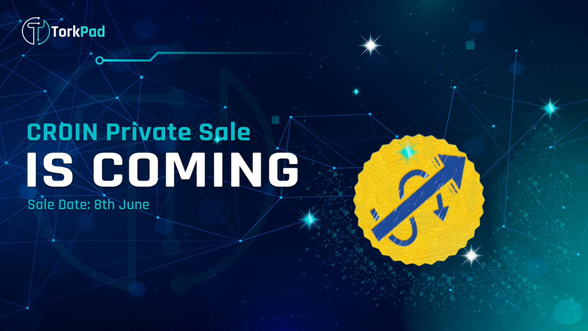TorkPad (@torkpad) on Twitter photo ๐ขCroin Private Sale Launching on TorkPad!
TorkPad is delighted to declare the upcoming private sale release of <a href="/CroinOut/">Croin</a> .
1โฃ Token Details
โ๏ธ Token Name: Croin
โ๏ธ Symbol: CR
โ๏ธ Token type: Tron
โ๏ธ Sale Price: $0.2
โ๏ธ Vesting Schedule: 10% unlock on TGE and linear vesting till ๐ขCroin Private Sale Launching on TorkPad!
TorkPad is delighted to declare the upcoming private sale release of <a href="/CroinOut/">Croin</a> .
1โฃ Token Details
โ๏ธ Token Name: Croin
โ๏ธ Symbol: CR
โ๏ธ Token type: Tron
โ๏ธ Sale Price: $0.2
โ๏ธ Vesting Schedule: 10% unlock on TGE and linear vesting till