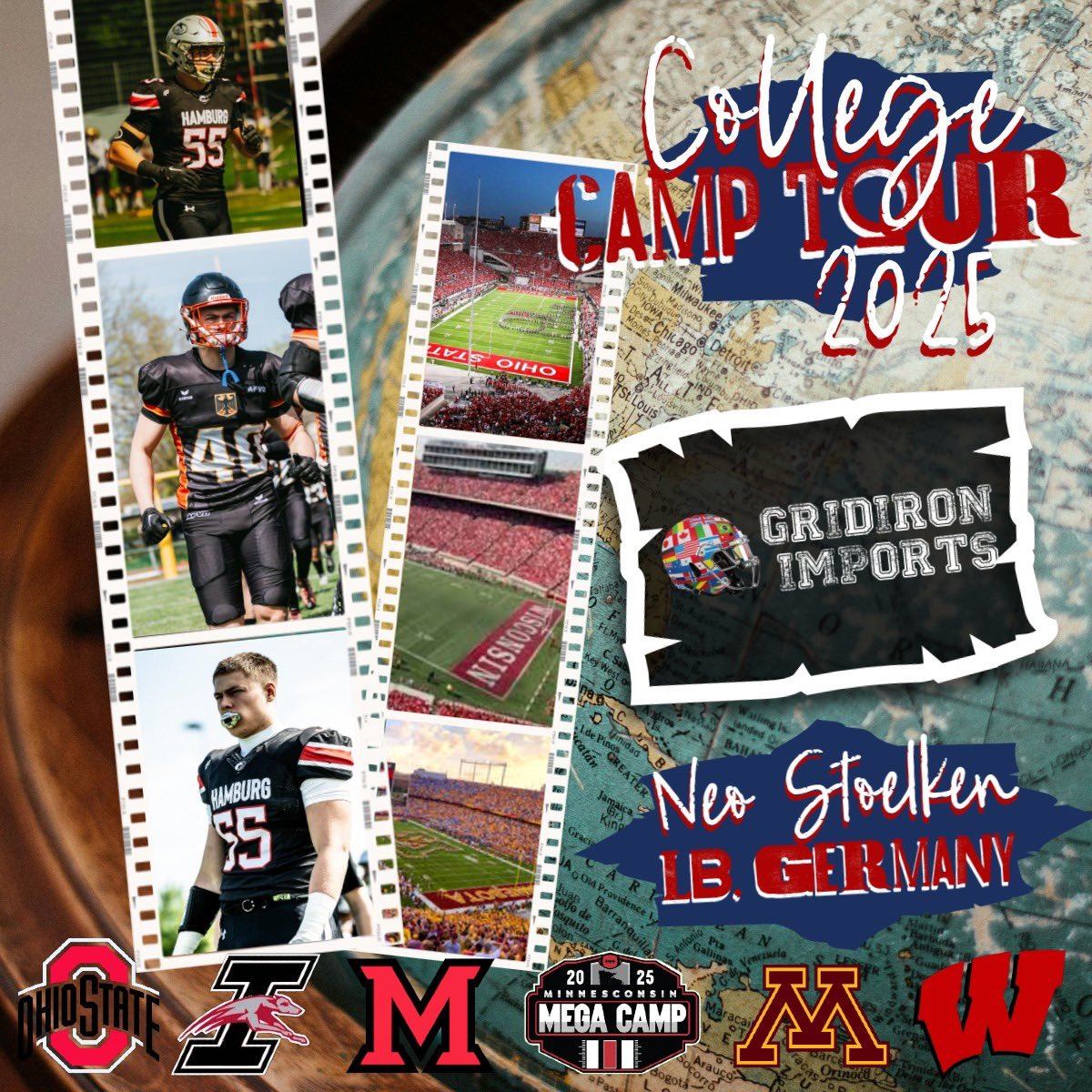 Neo Stölken (@nstolken) on Twitter photo I’ll attend the camps listed below.
Ready to dominate‼️
06/11 <a href="/BoilerFootball/">Purdue Football</a>(TBA)
06/12 <a href="/OhioStateFB/">Ohio State Football</a>
06/13 <a href="/MiamiOHFootball/">Miami Football</a>
06/14 <a href="/UIndyFB/">UIndy Football</a>
06/15 <a href="/BadgerFootball/">Wisconsin Football</a>
06/16 <a href="/GopherFootball/">Minnesota Football</a>
06/17
06/18 <a href="/UWRiverFalls/">UW-River Falls</a>
<a href="/GIfootballChris/">Chris Adamson</a> <a href="/BrianSpapens/">Coach Brian Spapens</a> <a href="/GridironImports/">Gridiron Imports Foundation</a> <a href="/CoachWChristian/">Coach Christian</a> I’ll attend the camps listed below.
Ready to dominate‼️
06/11 <a href="/BoilerFootball/">Purdue Football</a>(TBA)
06/12 <a href="/OhioStateFB/">Ohio State Football</a>
06/13 <a href="/MiamiOHFootball/">Miami Football</a>
06/14 <a href="/UIndyFB/">UIndy Football</a>
06/15 <a href="/BadgerFootball/">Wisconsin Football</a>
06/16 <a href="/GopherFootball/">Minnesota Football</a>
06/17
06/18 <a href="/UWRiverFalls/">UW-River Falls</a>
<a href="/GIfootballChris/">Chris Adamson</a> <a href="/BrianSpapens/">Coach Brian Spapens</a> <a href="/GridironImports/">Gridiron Imports Foundation</a> <a href="/CoachWChristian/">Coach Christian</a>
