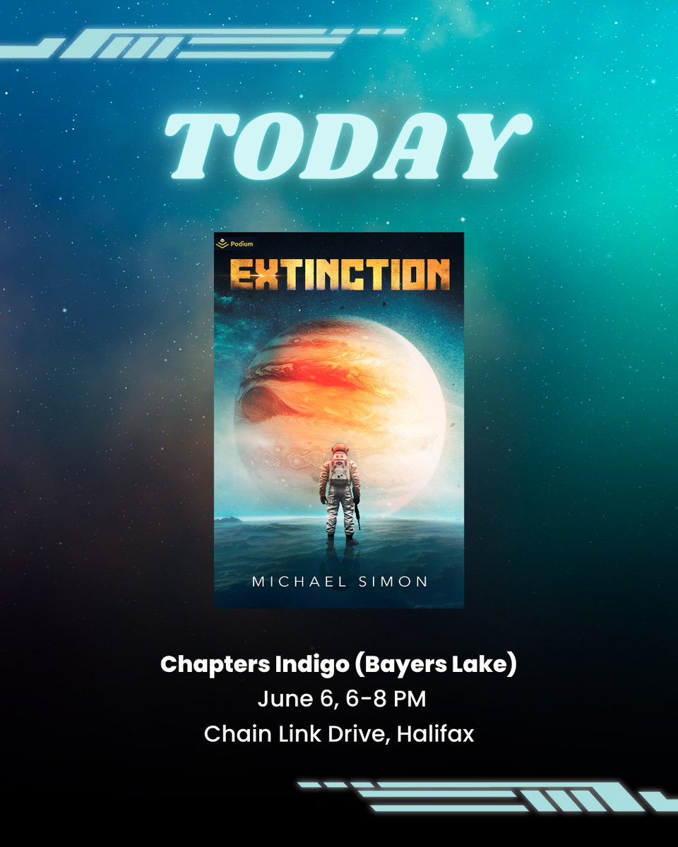 I'm on the road and heading to N.S. for two signings over the weekend. If you're in Halifax or Dartmouth and want to talk #Extinction, I hope you'll attend. 📖 ✒️ Thank you @chaptersIndigo for your hospitality and for helping this novel reach so many readers!