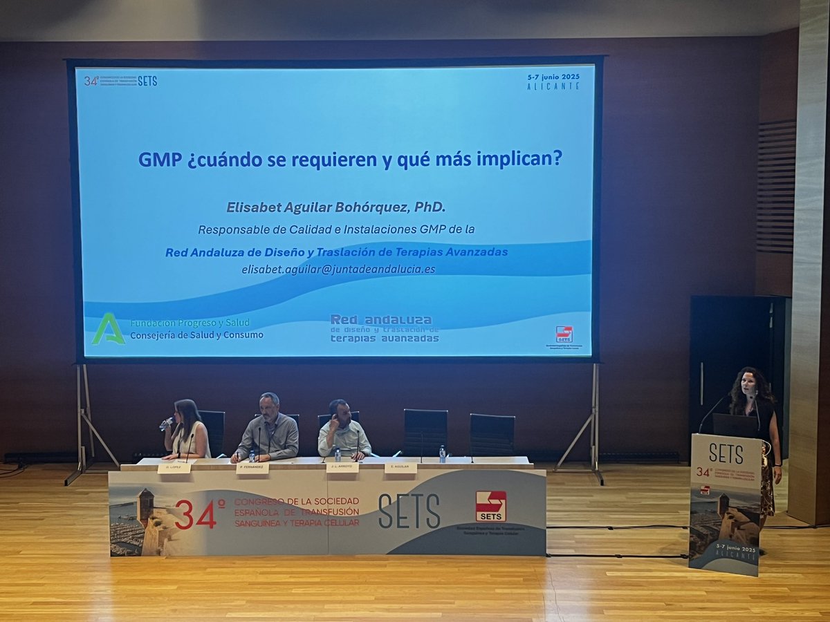 I finalment, la Dra. Aguilar de la Red Andaluza de Terapias Avanzadas ens fa una xerrada de les GMP. #SETS2025 
<a href="/SETS_es/">SETS</a>