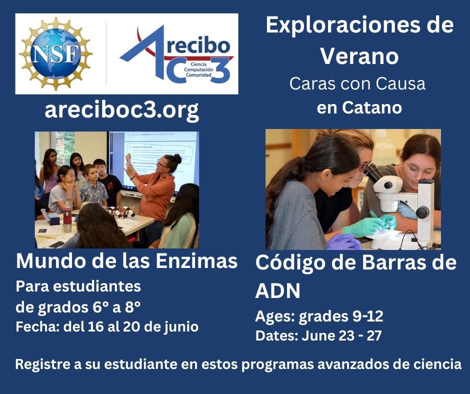 CienciaPR (@cienciapr) on Twitter photo La semana que viene nuestros amigos del <a href="/AreciboC3_STEM/">Areciboc3_STEM_Center</a> comienzan todos sus programas de ciencia para este verano.☀️ Si aún no haz apuntado a tus niños, ¡este es el momento!
areciboc3.org/2025-summer-sp…
areciboc3.org/2025-summer
¡Apúntate HOY para las primeras y segundas sesiones!🧬 La semana que viene nuestros amigos del <a href="/AreciboC3_STEM/">Areciboc3_STEM_Center</a> comienzan todos sus programas de ciencia para este verano.☀️ Si aún no haz apuntado a tus niños, ¡este es el momento!
areciboc3.org/2025-summer-sp…
areciboc3.org/2025-summer
¡Apúntate HOY para las primeras y segundas sesiones!🧬