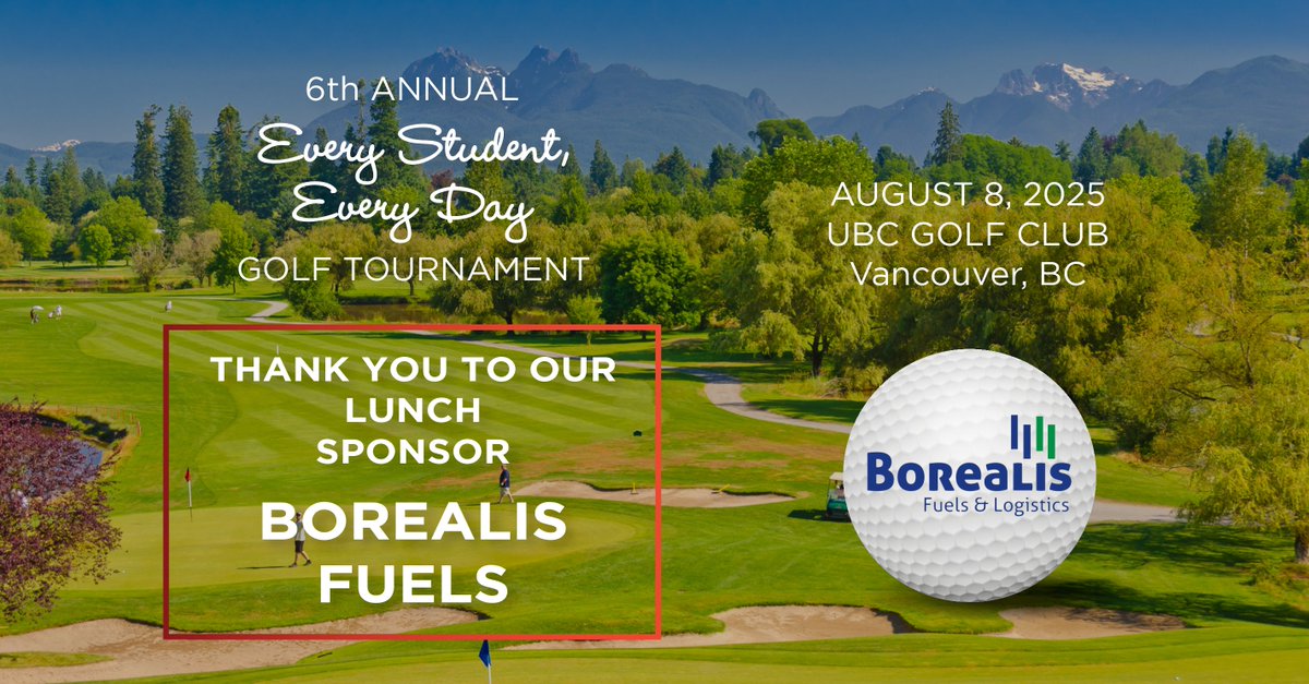EveryStudentEvD's tweet photo. A big THANK YOU to our Lunch Sponsor Borealis Fuels &amp; Logistics Ltd and for their Annual Copper Partnership! Your support helps fuel real change for #Yukon students 📚 
⛳️Join us in Vancouver on August 8: https://t.co/ag2E2B61Iu… #Schooleveryday #educationforall #Studentsuccess https://t.co/lq5A5QBpzr