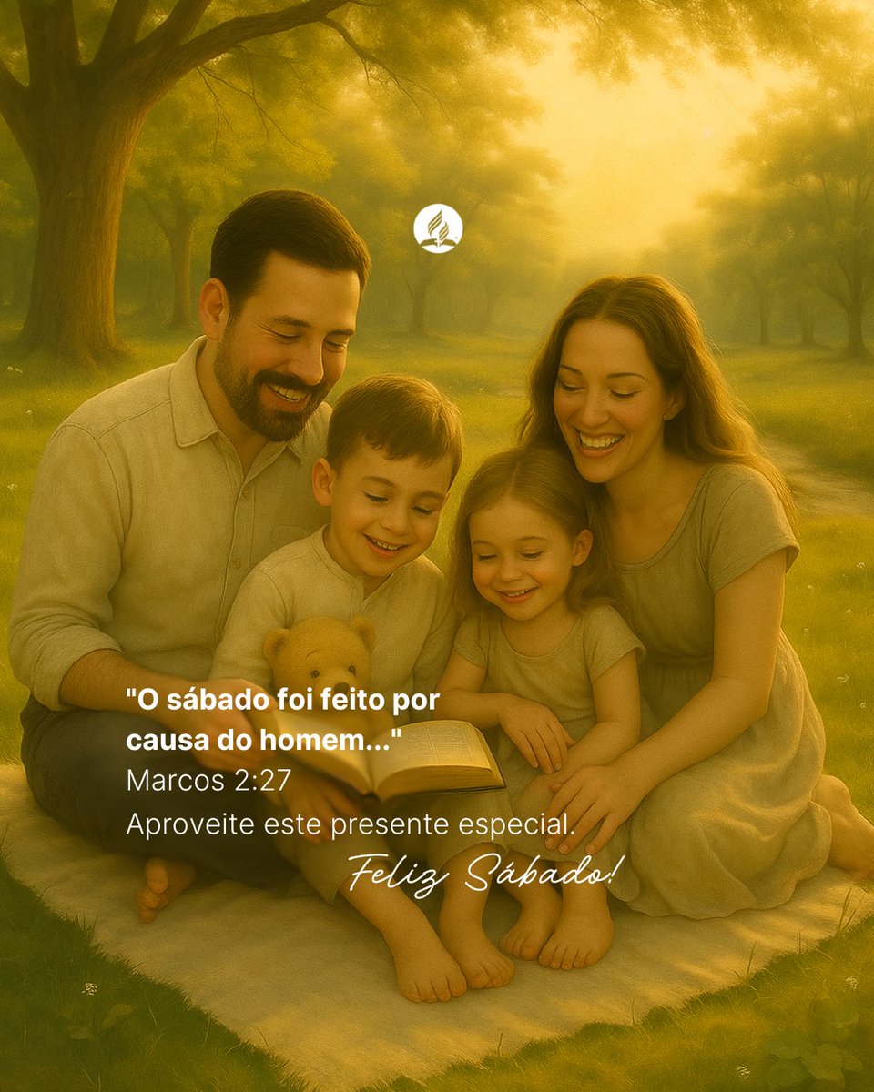 ✨📖 O sábado é um presente especial do Criador para você! 🙌

Hoje é dia de pausa, descanso e união em família, repleto da presença amorosa de Deus. Aproveite para renovar forças, compartilhar alegria e desfrutar a paz que só Ele pode oferecer. Feliz Sábado!

#FelizSábado